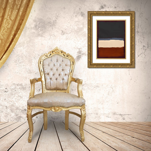 Abstract Streaks Gold Ornate Wood Framed Art Print with Double Matting by Prime, Marcus
