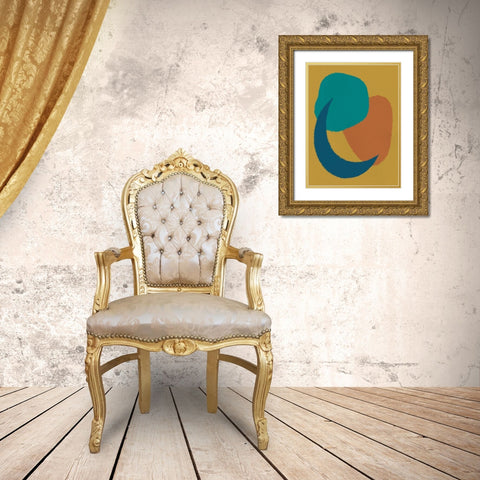 Modern Geometry Gold Ornate Wood Framed Art Print with Double Matting by Prime, Marcus