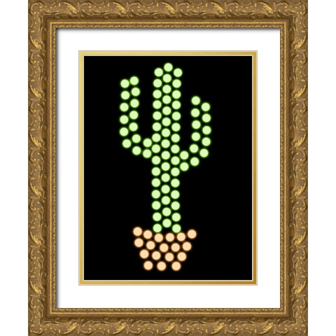 Cactus Glow Gold Ornate Wood Framed Art Print with Double Matting by Prime, Marcus