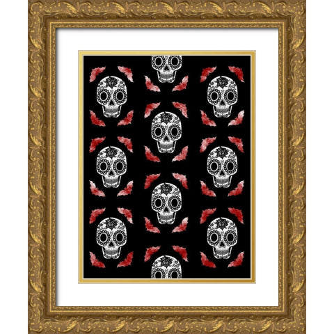 Calavera Walls 2 Gold Ornate Wood Framed Art Print with Double Matting by Prime, Marcus