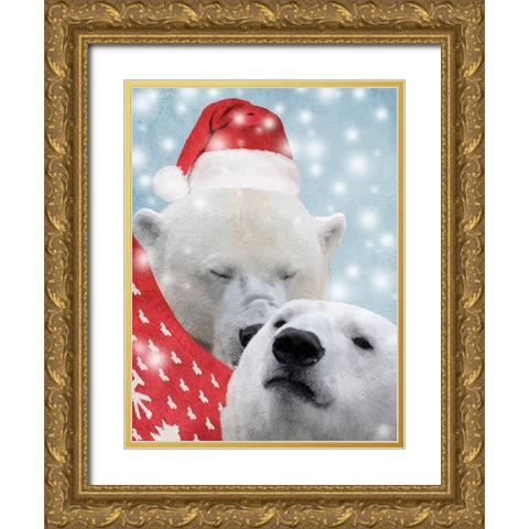 Snowy Kisses Gold Ornate Wood Framed Art Print with Double Matting by Prime, Marcus