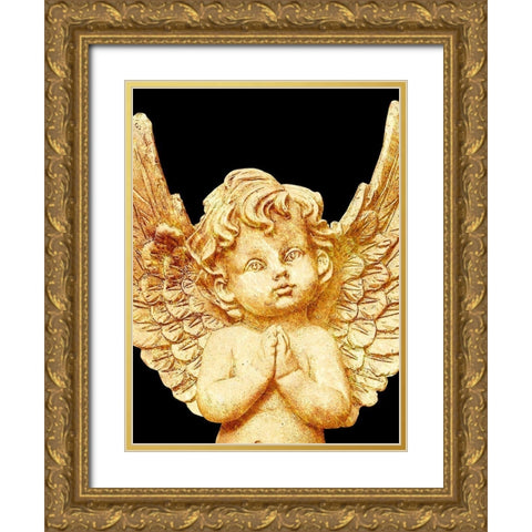 Golden Angel Gold Ornate Wood Framed Art Print with Double Matting by Prime, Marcus