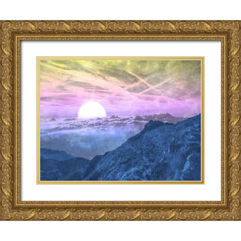 Peering Sun Gold Ornate Wood Framed Art Print with Double Matting by Prime, Marcus