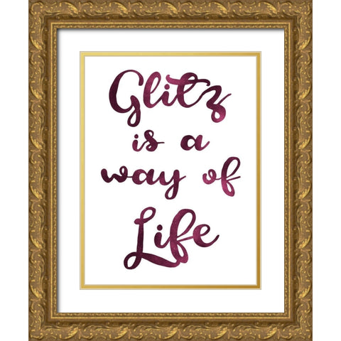 Glitz Life Gold Ornate Wood Framed Art Print with Double Matting by Prime, Marcus