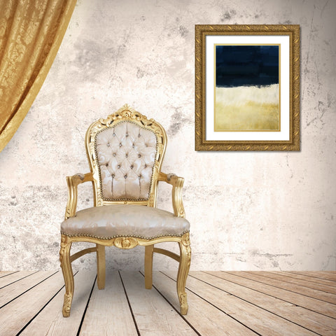 Gold Indigo Shuffle Gold Ornate Wood Framed Art Print with Double Matting by Prime, Marcus