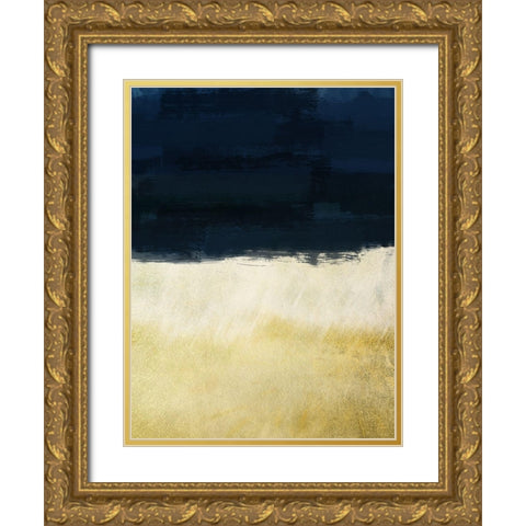 Gold Indigo Shuffle Gold Ornate Wood Framed Art Print with Double Matting by Prime, Marcus