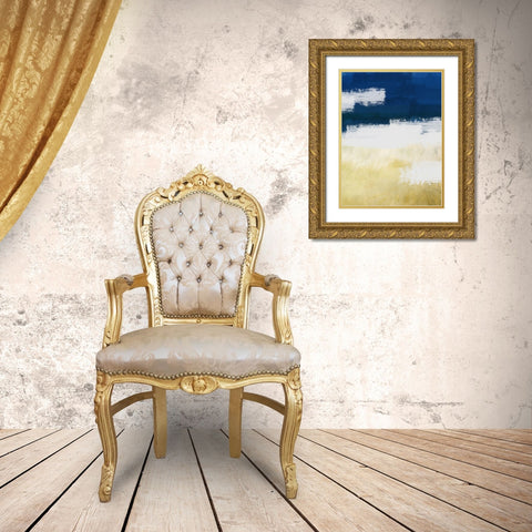 Gold Indigo Shuffle 2 Gold Ornate Wood Framed Art Print with Double Matting by Prime, Marcus