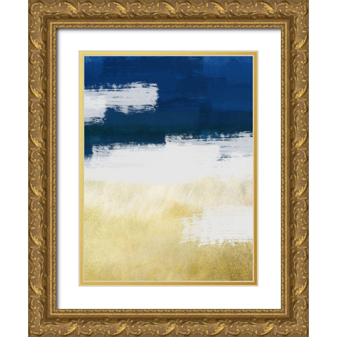 Gold Indigo Shuffle 2 Gold Ornate Wood Framed Art Print with Double Matting by Prime, Marcus