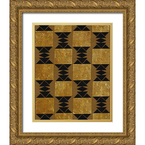 Bogolan Tradition 5 Gold Ornate Wood Framed Art Print with Double Matting by Prime, Marcus