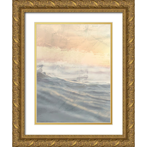Ocean Flared 1 V2 Gold Ornate Wood Framed Art Print with Double Matting by Prime, Marcus