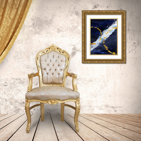 Contemporary Streak 1 Gold Ornate Wood Framed Art Print with Double Matting by Prime, Marcus