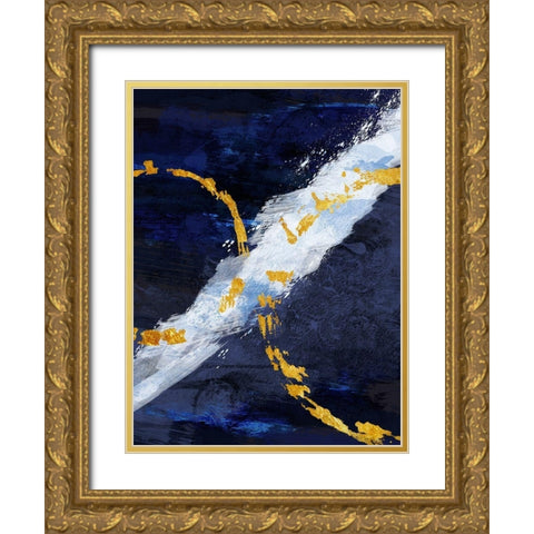 Contemporary Streak 1 Gold Ornate Wood Framed Art Print with Double Matting by Prime, Marcus