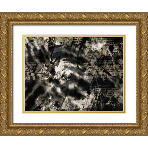 Golden Abstraction 2 Gold Ornate Wood Framed Art Print with Double Matting by Prime, Marcus