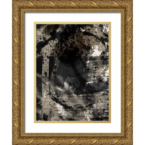 Golden Abstraction 4 Gold Ornate Wood Framed Art Print with Double Matting by Prime, Marcus