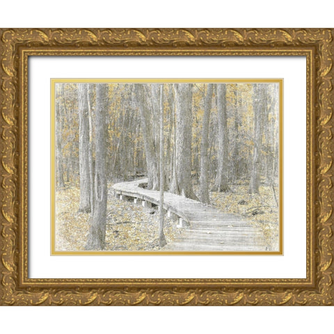 Autumn Stroll Gold Ornate Wood Framed Art Print with Double Matting by Prime, Marcus