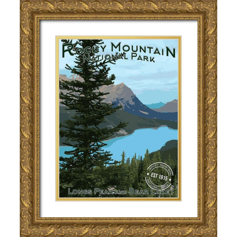 Rocky Mountains Gold Ornate Wood Framed Art Print with Double Matting by Prime, Marcus