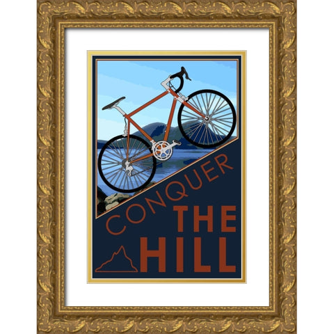 Hill Conquerer Gold Ornate Wood Framed Art Print with Double Matting by Prime, Marcus