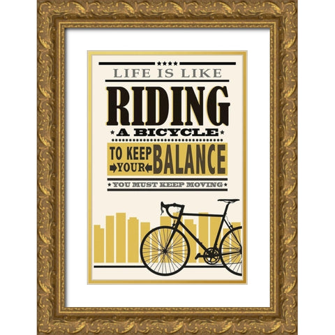 Balanced Riding Gold Ornate Wood Framed Art Print with Double Matting by Prime, Marcus