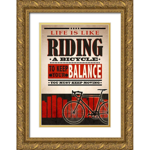 Balanced Riding 2 Gold Ornate Wood Framed Art Print with Double Matting by Prime, Marcus
