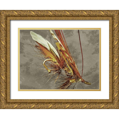 Fly Fishing Gold Ornate Wood Framed Art Print with Double Matting by Prime, Marcus