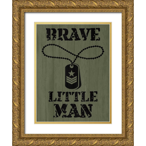 Brave Little Man Gold Ornate Wood Framed Art Print with Double Matting by Prime, Marcus
