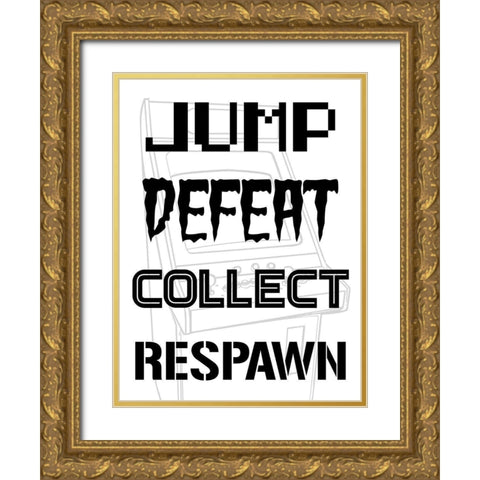 Gaming Rules 1 Gold Ornate Wood Framed Art Print with Double Matting by Prime, Marcus