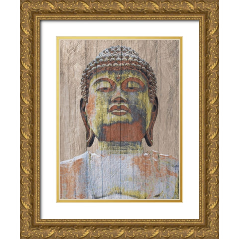 Wooden Painted Buddha Gold Ornate Wood Framed Art Print with Double Matting by Prime, Marcus