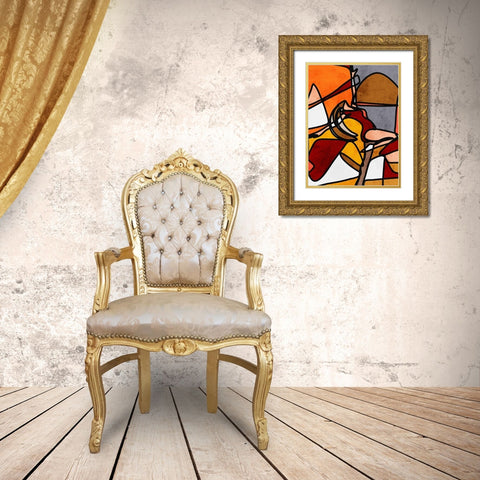 Desired Flow Gold Ornate Wood Framed Art Print with Double Matting by Prime, Marcus