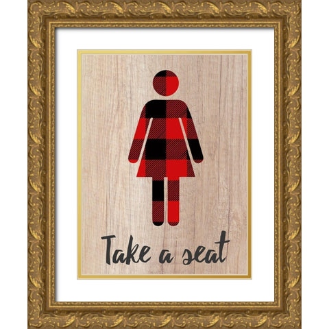Take A Seat Gold Ornate Wood Framed Art Print with Double Matting by Prime, Marcus