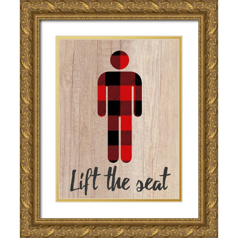 Lift The Seat Gold Ornate Wood Framed Art Print with Double Matting by Prime, Marcus