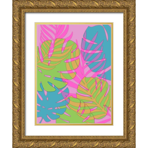 Funky Jungle 1 Gold Ornate Wood Framed Art Print with Double Matting by Prime, Marcus