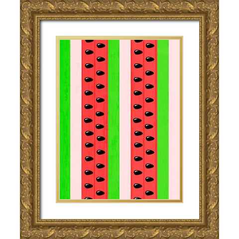 Watermelon Love Gold Ornate Wood Framed Art Print with Double Matting by Prime, Marcus