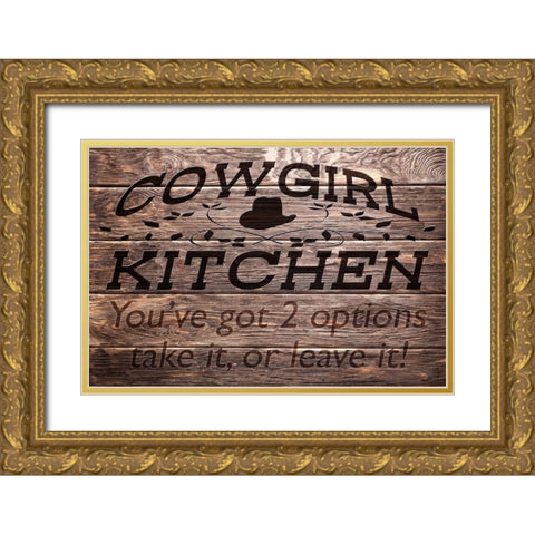 Cowgirl Kitchen Gold Ornate Wood Framed Art Print with Double Matting by Prime, Marcus