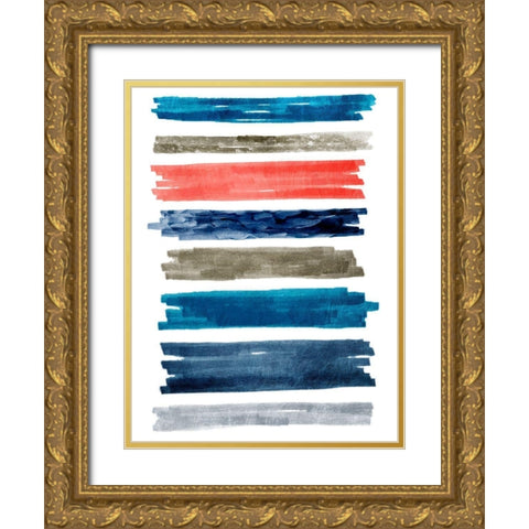 Aegean Rolling Streaks Gold Ornate Wood Framed Art Print with Double Matting by Prime, Marcus