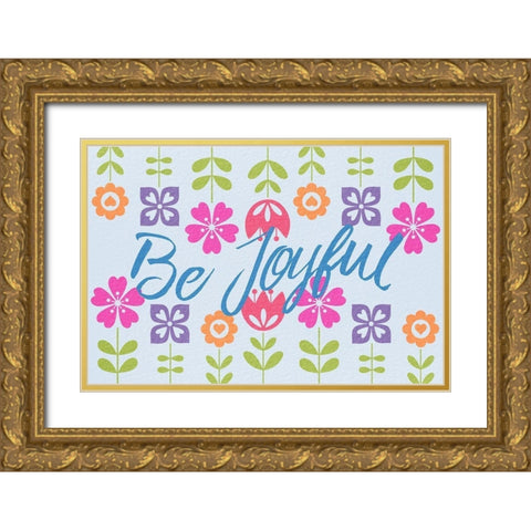 Joyful Flowers 1 Gold Ornate Wood Framed Art Print with Double Matting by Prime, Marcus