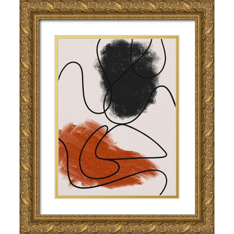 Scribble Dribble 2 Gold Ornate Wood Framed Art Print with Double Matting by Prime, Marcus