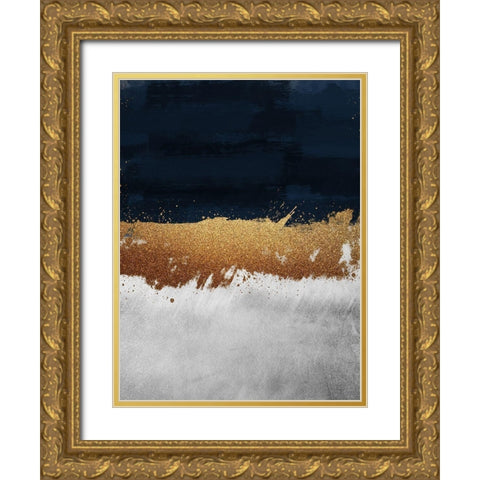 Glitzy Strike 1 Gold Ornate Wood Framed Art Print with Double Matting by Prime, Marcus