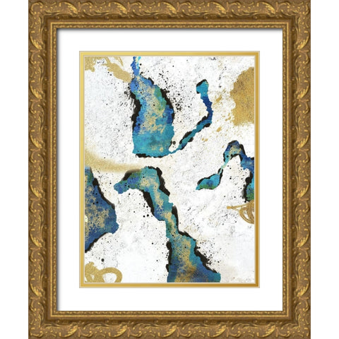 Abstract Glitz 1 Gold Ornate Wood Framed Art Print with Double Matting by Prime, Marcus
