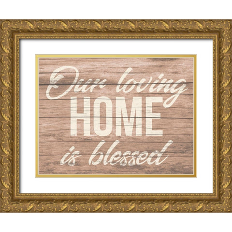 Blessed Home 2 Gold Ornate Wood Framed Art Print with Double Matting by Prime, Marcus