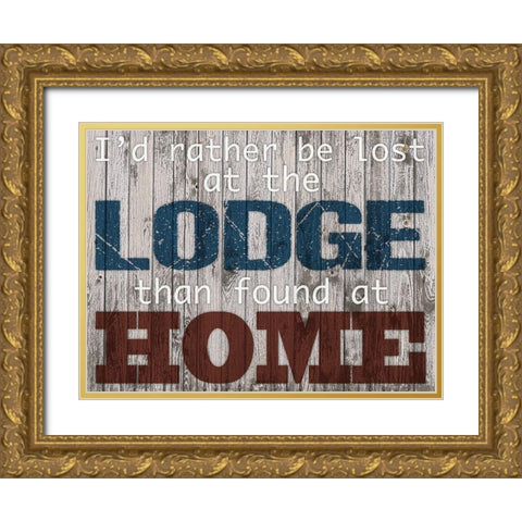 Lodge Home 1 Gold Ornate Wood Framed Art Print with Double Matting by Prime, Marcus