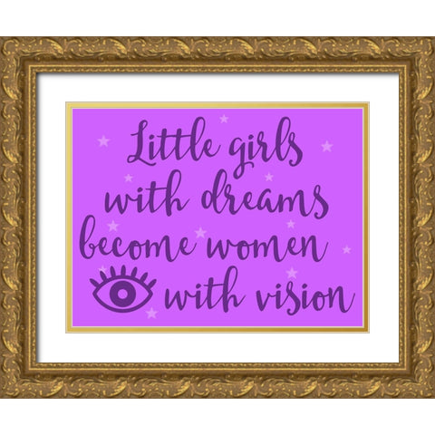 Girls With Vision 1 Gold Ornate Wood Framed Art Print with Double Matting by Prime, Marcus
