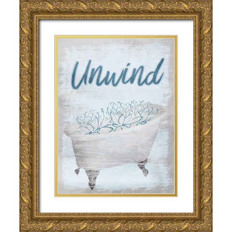 Botanical Bath 1 Gold Ornate Wood Framed Art Print with Double Matting by Prime, Marcus