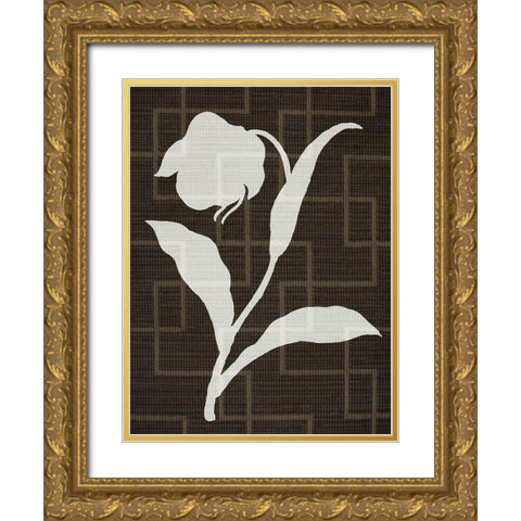 Textile Botanicals 1 Gold Ornate Wood Framed Art Print with Double Matting by Prime, Marcus