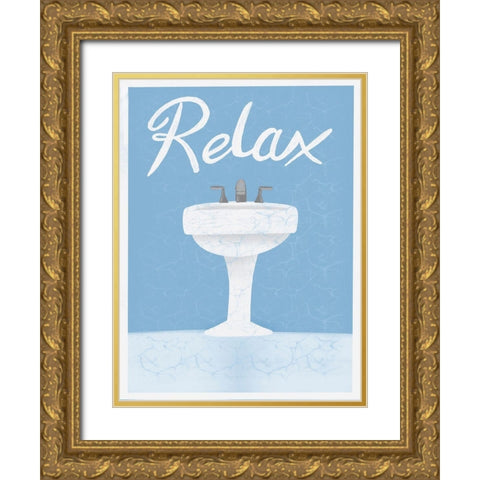Relaxing Wash 1 Gold Ornate Wood Framed Art Print with Double Matting by Prime, Marcus