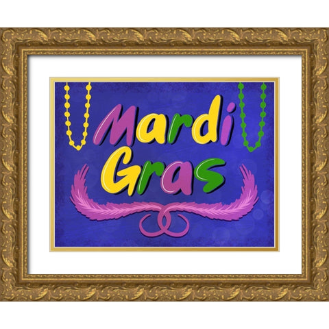 Mardi Gras Gold Ornate Wood Framed Art Print with Double Matting by Prime, Marcus