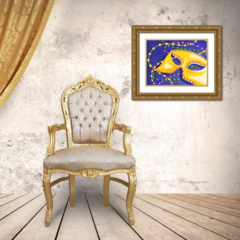 Mardi Gras 2 Gold Ornate Wood Framed Art Print with Double Matting by Prime, Marcus