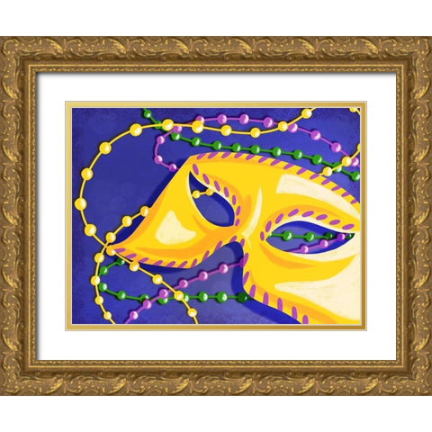 Mardi Gras 2 Gold Ornate Wood Framed Art Print with Double Matting by Prime, Marcus