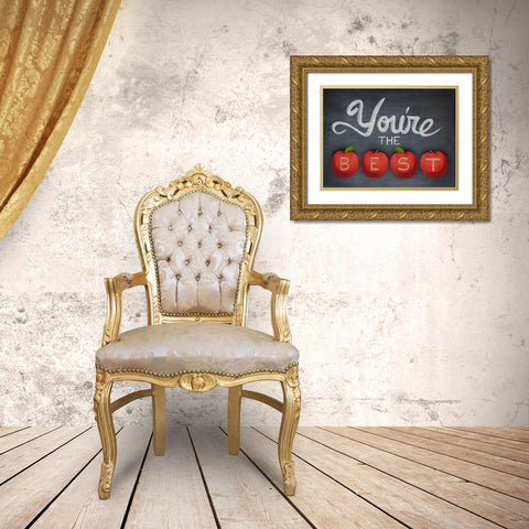 Best Teacher 1 Gold Ornate Wood Framed Art Print with Double Matting by Prime, Marcus