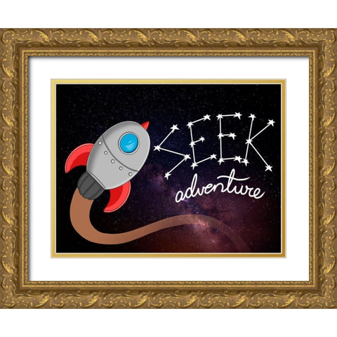 Seek Adventure 1 Gold Ornate Wood Framed Art Print with Double Matting by Prime, Marcus