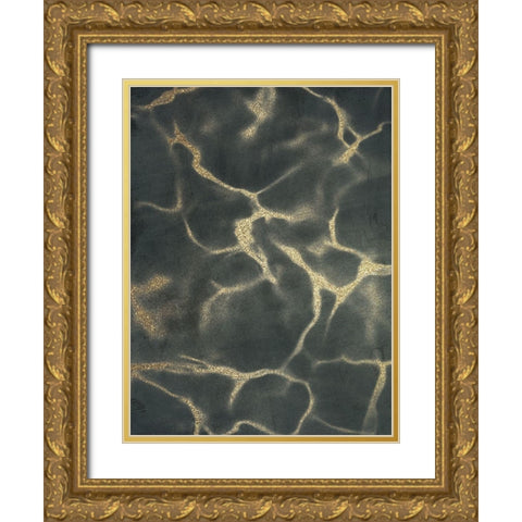 Golden Fluidity 1 Gold Ornate Wood Framed Art Print with Double Matting by Prime, Marcus